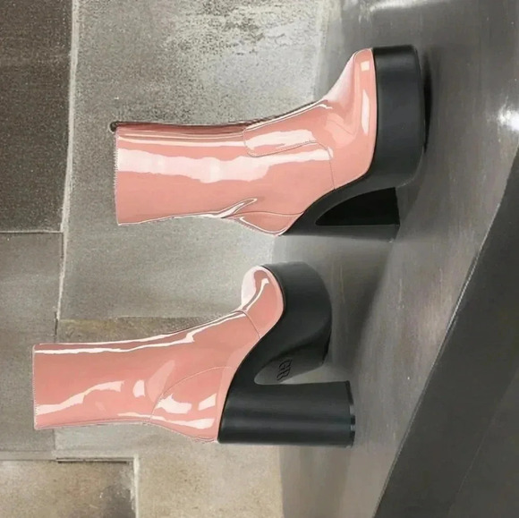 Pink Whimsigoth Grunge Punk Platform Chunky Booties Hipster Unisex New - Picture 7 of 8